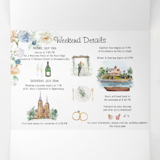 ルースティックリバー アレクサンドリアベイ ウェディング 三つ折り招待状 (内部中)