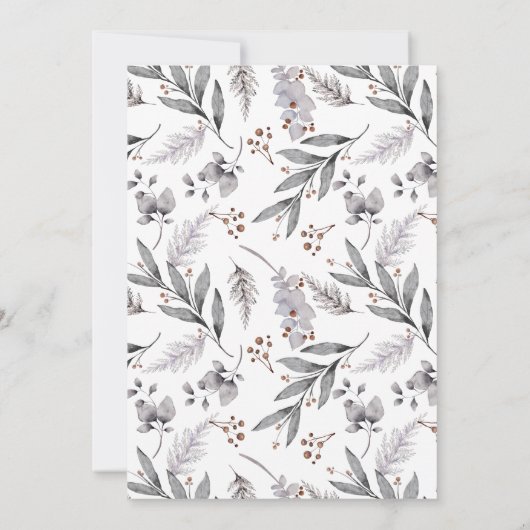 ルースティック幾何学クリスマスグリーン写真フレーム シーズンカード (裏面)