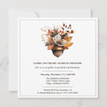 ルースティック アコーン フラワル | サンクスギビング ディナー パーティー