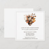 ルースティック アコーン フローラル | 感謝祭のディナーパーティー 招待状 (正面/裏面)