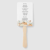 ルースティック オータム ウェディング プログラム ファン | かぼちゃ & フローラル (裏面)