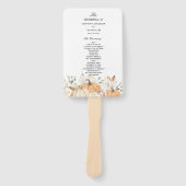 ルースティック オータム ウェディング プログラム ファン | パンプキン & フローラル (正面)