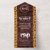 ルースティック オータム サンキライ オン フェンス ウェディング オールインワン招待状 (内側)