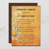 ルースティック カントリー ペイント ウッド デイジー アニバーサリー 招待状 (正面/裏面)