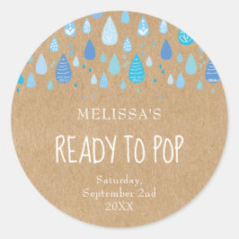 ルースティック クラフト ベイビー ブルー 雨滴 レディ トゥ ポップ ラウンドシール