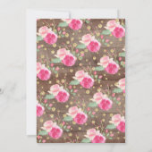 ルースティック スウィート ママ & ベイビー スワン ベイビー シャワー 招待状 (裏面)