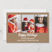 ルースティック スノーフレーク ホリデー フォト カード (正面)