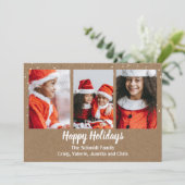 ルースティック スノーフレーク ホリデー フォト カード (スタンド正面)