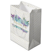 ルースティック ティール ブルー ブーケ ブライダル シャワー パーティー ミディアムペーパーバッグ (正面アングル)