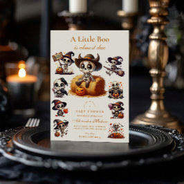 ルースティック ハロウィン スケルトン ベイビー シャワー 招待状