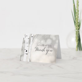 ルースティック バーチ 冬 白雪 サンクス フォールド カード