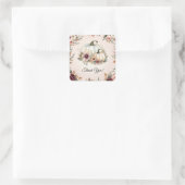 ルースティック パンプキン オータム フローラル ベイビー シャワー サンクス スクエアシール (バッグ)