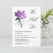 ルースティック パープル フレンチ ローズ & ピオニー 誓いの更新 招待状 (スタンド正面)