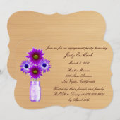 ルースティック パープル メイソンジャー 結婚式 披露宴 招待状 (正面/裏面)