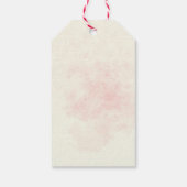 ルースティック ピンク ウォーターカラー ウィンター パイン ツリー クリスマス ギフトタグ (裏面)