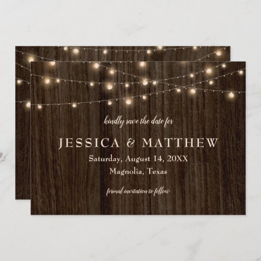 ルースティック ファームハウス きらきらライト セーブ・ザ・デート (正面/裏面)