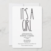 ルースティック ファームハウス 女の子のベイビーシャワー招待状 招待状 (正面)