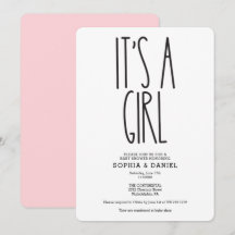 ルースティック ファームハウス 女の子のベイビーシャワー招待状