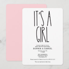 ルースティック ファームハウス 女の子のベイビーシャワー招待状 招待状