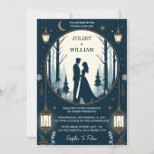 ルースティック フォレスト スターズ スノー ブライト ウィンター ウェディング 招待状 (正面)