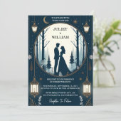 ルースティック フォレスト スターズ スノー ブライト ウィンター ウェディング 招待状 (スタンド正面)