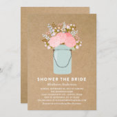 ルースティック フラワーズ  |  ブライダルシャワー 招待状 (正面/裏面)