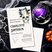 ルースティック フローラル スカル シャワー 招待状