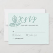 ルースティック ブルー ウィムジカル フローラル 出欠カード (正面)