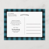 ルースティック ブルー ハッピー ホリデー 3 枚の写真 コラージュ シーズンポストカード (裏面)