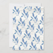 ルースティック ブルー フラワーズ ベイビー シャワー 招待状 (裏面)