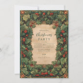 ルースティック ホリー クリスマス パーティー 招待状 (正面)