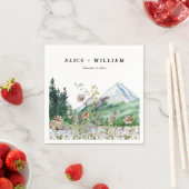 ルースティック マウンテン ワイルドフラワー | ウェディング ナプキン スタンダードカクテルナプキン (インサイチュ)