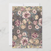 ルースティック メイソンジャー モーブとゴールドのベイビーシャワー 招待状 (裏面)