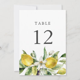 ルースティック レモンズ シトラス 5x7 テーブル ナンバー カード