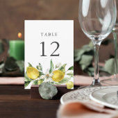 ルースティック レモンズ シトラス 5x7 テーブル ナンバー カード