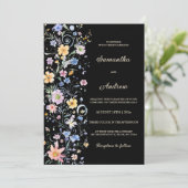 ルースティック ワイルドフラワー ウェディング ブラック テンプレート (スタンド正面)