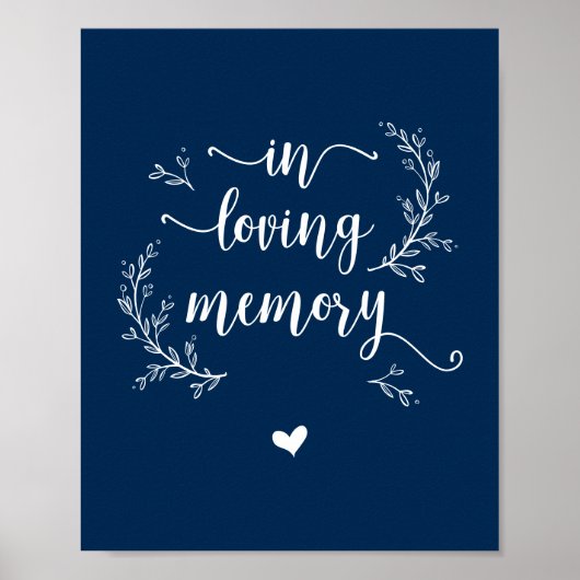 ルースティック ヴァインズ ネイビーブルー 追悼 記念 ポスター (正面)