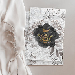 ルースティック ヴィンテージ ハニービー & フローラル ローズ デコパージュ 薄葉紙