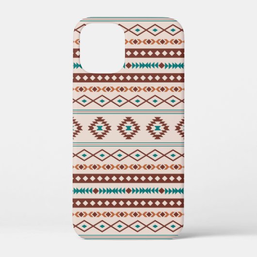 ルーストアステカティール（緑がかった色）クリーム混合モチーフ模様 Case-Mate iPhoneケース (裏面)