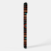 ルーストアステカティール（緑がかった色）ブラック混合モチーフ模様 iPhoneケース (右側面)