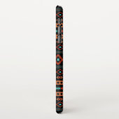 ルーストアステカティール(緑がかった色)ブラック混合モチーフ模様 iPhoneケース (左側)