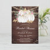 ルーストイックウッド ゴールドとホワイトパンプキン ブライダルシャワー 招待状 (スタンド正面)