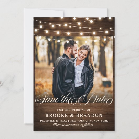 ルースド バーガンディー フラワーストリングライト メイソンジャー セーブザデート (正面)