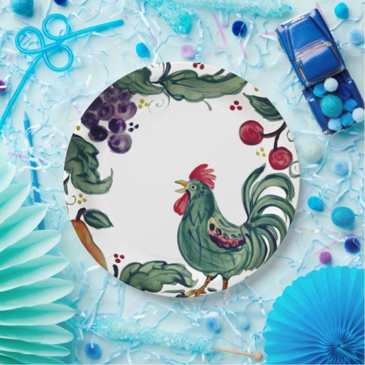 ルース素朴ター&フルーツトスカカラフルンファームハウス ペーパープレート (パーティー)