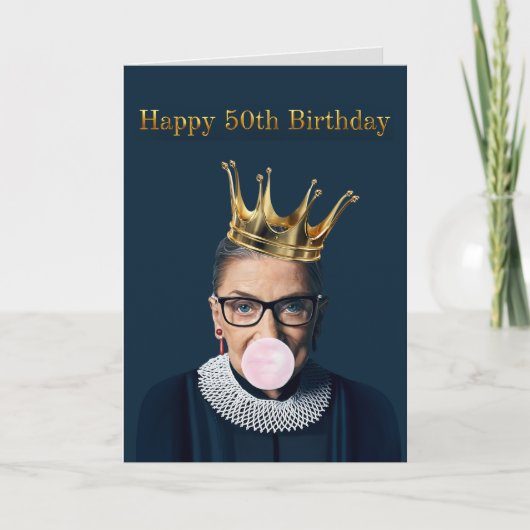 ルース・ギンズバーグ クラウン ガム ハッピー 50歳の誕生日 カード (正面)