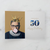 ルース・ギンズバーグ クラウン ガム ハッピー 50歳の誕生日 カード (内部)