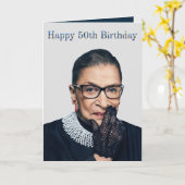 ルース・ギンズバーグ グローブ ハッピー50歳の誕生日 カード (黄色い花)