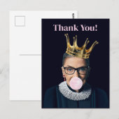 ルース・ギンズバーグ ピンクのガム クラウンありがとう! ポストカード (正面/裏面)