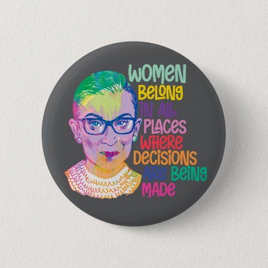 ルース・バダーギンズバーグの女性は全ての場所に属するが 缶バッジ (正面)
