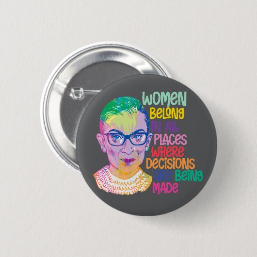 ルース・バダーギンズバーグの女性は全ての場所に属するが 缶バッジ (正面&裏面)